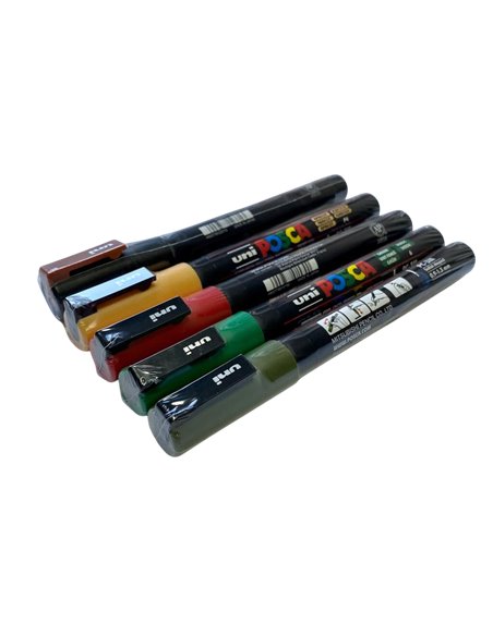 Set 5 Markere UNI POSCA PC-3M, 0.9-1.3 mm, POS16-PC3M