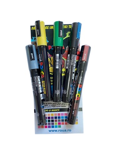 Set 5 markere UNI POSCA PC-5M, 1.8-2.5 mm, POS17-PC5M