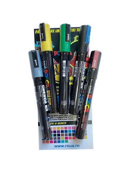 Set 5 markere UNI POSCA PC-5M, 1.8-2.5 mm, POS17-PC5M