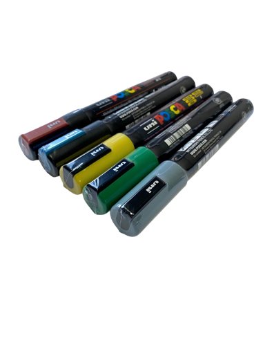 Set 5 markere UNI POSCA PC-5M, 1.8-2.5 mm, POS17-PC5M