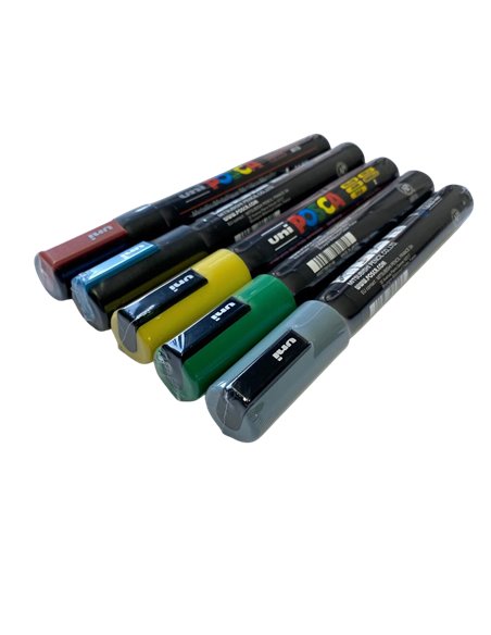 Set 5 markere UNI POSCA PC-5M, 1.8-2.5 mm, POS17-PC5M