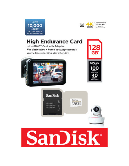 Card MicroSD 128GB, seria HIGH Endurance - SanDisk