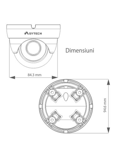 Camera IP 3.0MP, lentila 2.8mm - ASYTECH seria VT