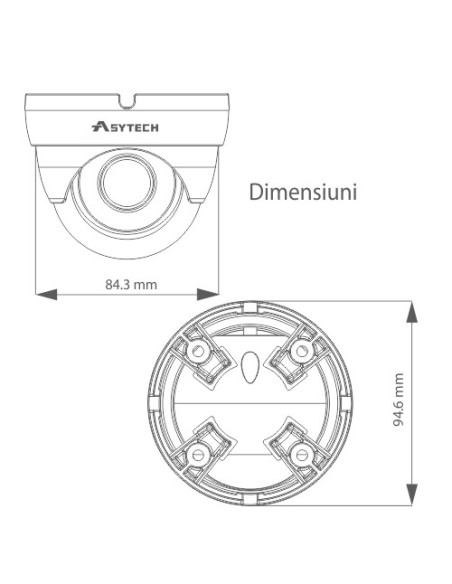 Camera IP 3.0MP, lentila 2.8mm - ASYTECH seria VT