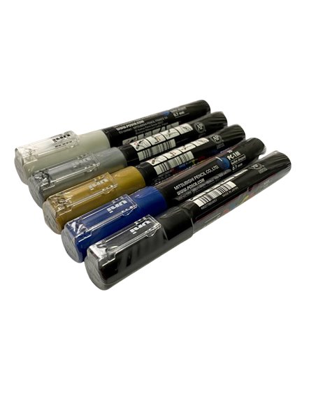 Set 5 Markere UNI POSCA PC-1M, 0.9-1.3 mm, POS19-PC1M