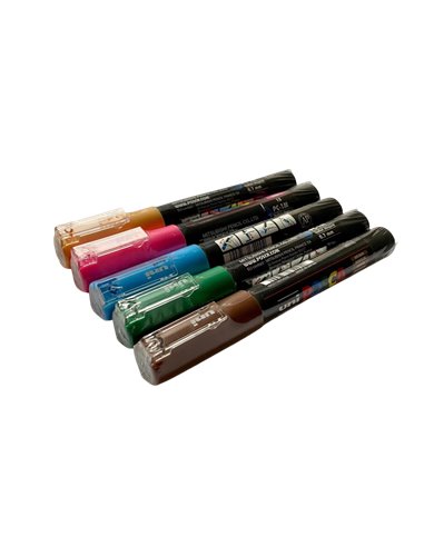 Set 5 Markere UNI POSCA PC-1M, 0.9-1.3 mm, POS20-PC1M