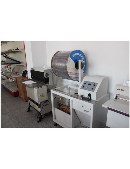 Echipament profesional automat pentru taierea inelelor metalice in bobina cu pas de legare 3:1 si 2:1, UNITEC JHM75