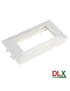 Rama alba dubla pentru aparataj 45x45 mm (4 module) - DLX