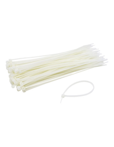 Coliere de plastic 250x3.6 mm, ALB, 100 buc PKB-250I,PKB-250I