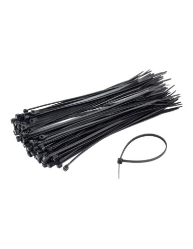 Coliere de plastic 368x3.6 mm, NEGRU, 100 buc