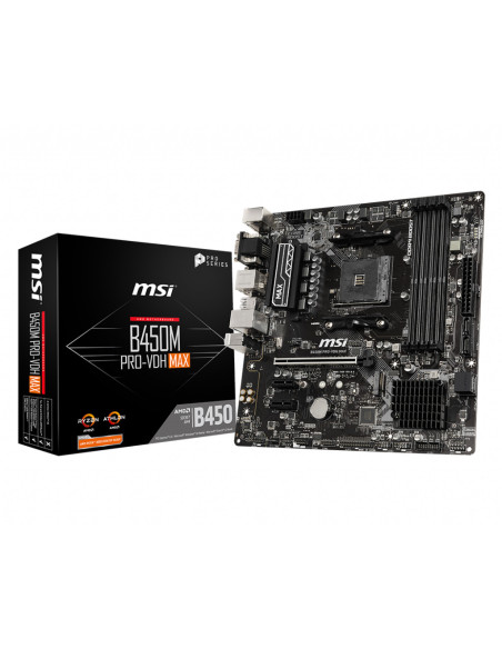 Placa de baza MSI B450M PRO-VDH MAX, socket AM4