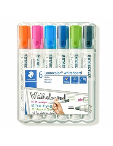 Marker whiteboard STAEDTLER, varf rotund 2 mm 6 culori/SET - ST-351-WP6-1
