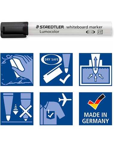 Marker whiteboard STAEDTLER, varf rotund 2 mm 6 culori/SET - ST-351-WP6-1