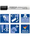 Marker whiteboard STAEDTLER, varf rotund 2 mm 6 culori/SET - ST-351-WP6-1