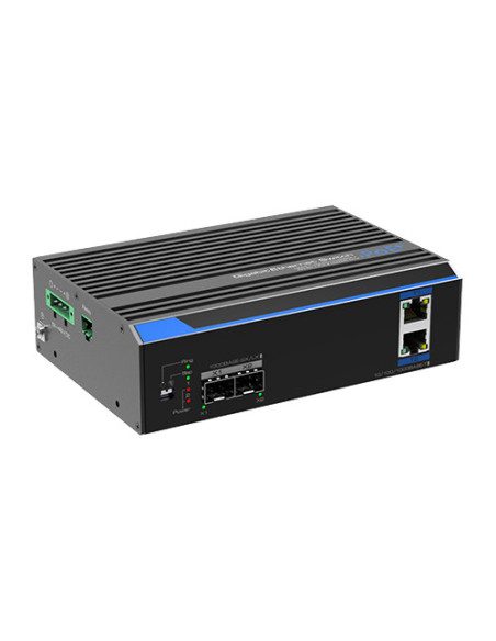 Switch industrial 2 porturi Gigabit HPoE, 2 porturi uplink