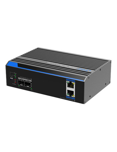 Switch industrial 2 porturi Gigabit HPoE, 2 porturi uplink