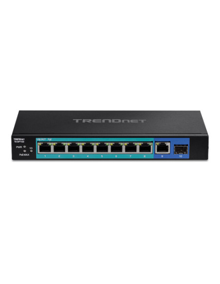 Switch 8 porturi Gigabit PoE+ 58W, 1 port Gigabit, 1 port SFP -