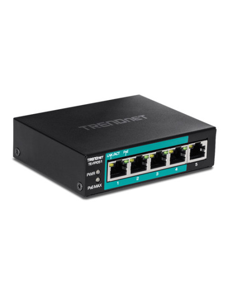 Switch 4 porturi Fast Ethernet Long Range 250m PoE+ 60W, 1 port