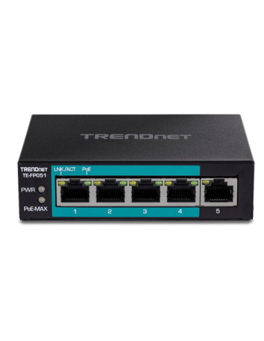 Switch 4 porturi Fast Ethernet Long Range 250m PoE+ 60W, 1 port