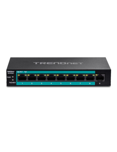 Switch 8 porturi Fast Ethernet Long Range 250m PoE+ 60W, 1 port