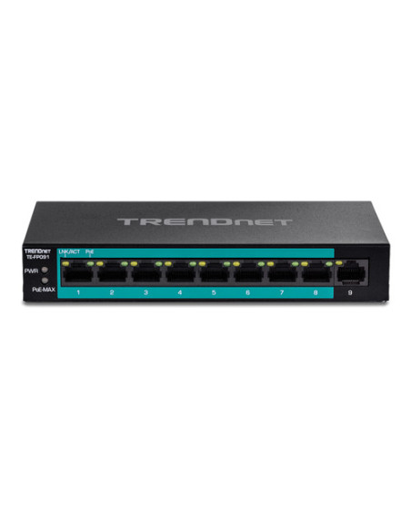 Switch 8 porturi Fast Ethernet Long Range 250m PoE+ 60W, 1 port