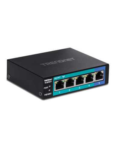 Switch 5 porturi Gigabit PoE+ 35W - TRENDnet TE-GP051,TE-GP051