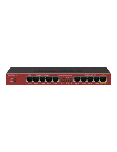 Router 5 x Fast Ethernet, 5 x Gigabit, 1 x PoE, RouterOS L4 -