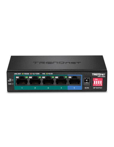 Switch 4 porturi Gigabit Long Range 200m PoE+, 1 port Gigabit -