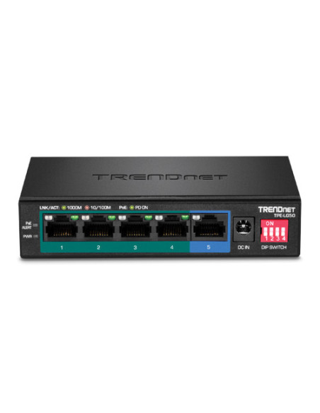 Switch 4 porturi Gigabit Long Range 200m PoE+, 1 port Gigabit -