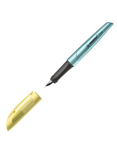 5072/5-41,Stilou STABILO, penita tip M, 0.5 mm, verde metalizat cu galben