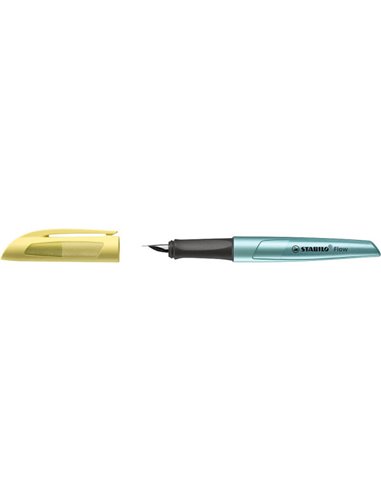 5072/5-41,Stilou STABILO, penita tip M, 0.5 mm, verde metalizat cu galben