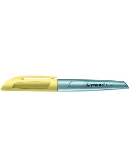5072/5-41,Stilou STABILO, penita tip M, 0.5 mm, verde metalizat cu galben