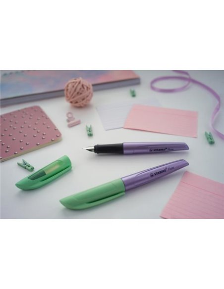 5072/6-41,Stilou STABILO, penita tip M, 0.5 mm, violet metalizat cu verde