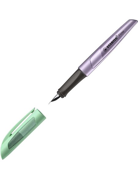 5072/6-41,Stilou STABILO, penita tip M, 0.5 mm, violet metalizat cu verde