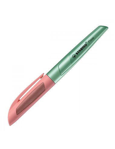 5072/4-41,Stilou STABILO, penita tip M, 0.5 mm, verde metalizat cu roz