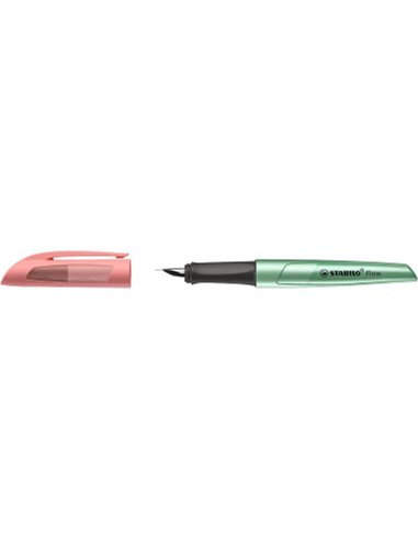 5072/4-41,Stilou STABILO, penita tip M, 0.5 mm, verde metalizat cu roz