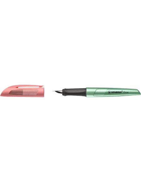 5072/4-41,Stilou STABILO, penita tip M, 0.5 mm, verde metalizat cu roz