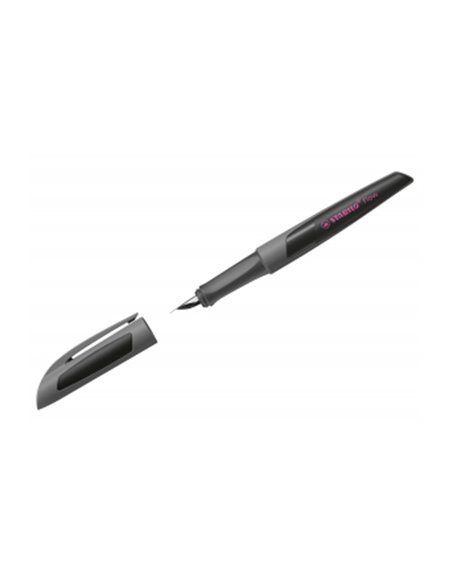 5073/8-41,Stilou STABILO, penita tip M, 0.5 mm, gri inchis cu negru