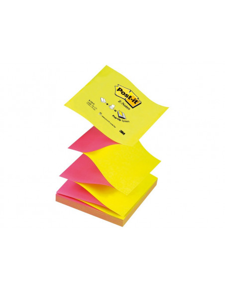 Notes Adeziv Post-It 3M Z Neon Bicolor 76 X 76 Mm 100 File Notes Adeziv Post-It 3M Z Neon Bicolor 76 X 76 Mm 100 File
