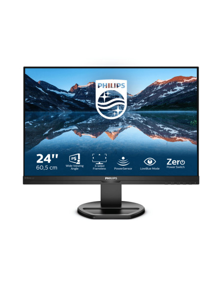 Monitor  PHILIPS 24.1 inch, home, office, IPS, Full HD (1920 x 1080), Wide, 300 cd mp, 4 ms, Negru