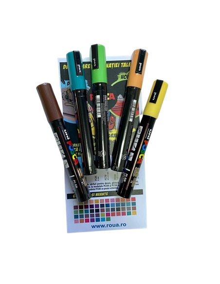 Set 5 Markere UNI POSCA PC-5M, 1.8-2.5 mm, POS23-PC5M