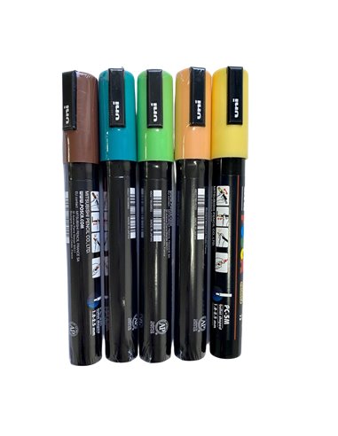 Set 5 Markere UNI POSCA PC-5M, 1.8-2.5 mm, POS23-PC5M