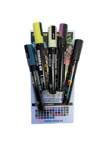 Set 5 Markere UNI POSCA PC-5M, 1.8-2.5 mm, POS24-PC5M