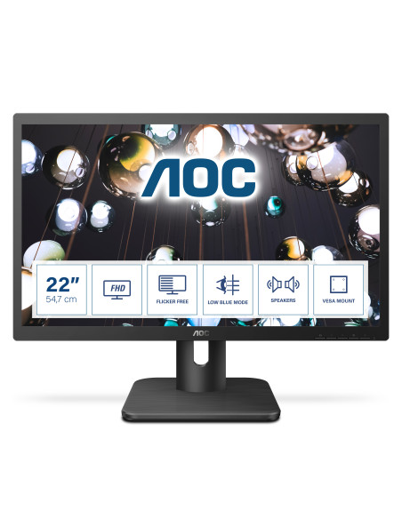 Monitor 21.5" AOC 22E1D, FHD 1920*1080, 60 Hz, WLED, TN, 16 9, 2 ms, 250cd mp, 1000 1  20M 1, 170 16