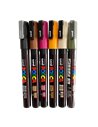 Set 6 Markere UNI POSCA PC-3M, 0.9-1.3 mm, POS25-PC3M