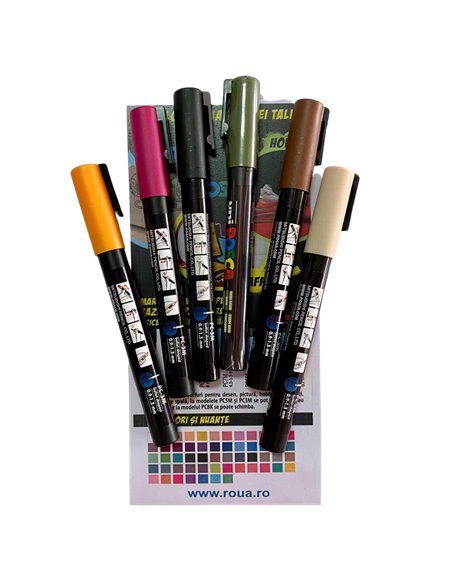 Set 6 Markere UNI POSCA PC-3M, 0.9-1.3 mm, POS25-PC3M