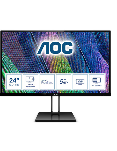 Monitor 23.8 AOC 24V2Q FHD 1920*1080 75 Hz WLED IPS 16 9 5 ms250 cd mp 1000 1  20M 1 178 178 borderless headphone