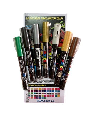 Set 7 markere UNI POSCA PC-1M 0.7-1 mm, POS27-PC1M