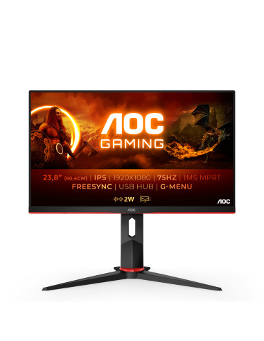 Monitor 23.8" AOC 24G2U5 BK, Gaming, FHD 1920*1080, 75 Hz, 1 ms, IPS, WLED, 16 9, 250 cd mp, 1000 1,