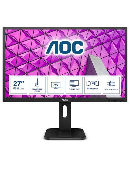 Monitor 27" AOC 27P1, FHD 1920*1080, 60 Hz, WLED, IPS, 16 9, 5 ms, 250cd mp, 1000 1  50M 1, 178 178,